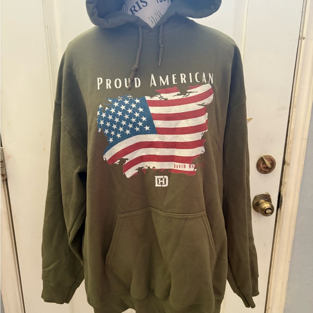 Gildan Green Sweatshirt Patriotic American Design